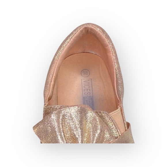 Vices Verso 𖧷 Bow Front Fashion Sneakers Running Shoe 𖧷 Rose Gold 𖧷 38 7.5 8 - Picture 10 of 16